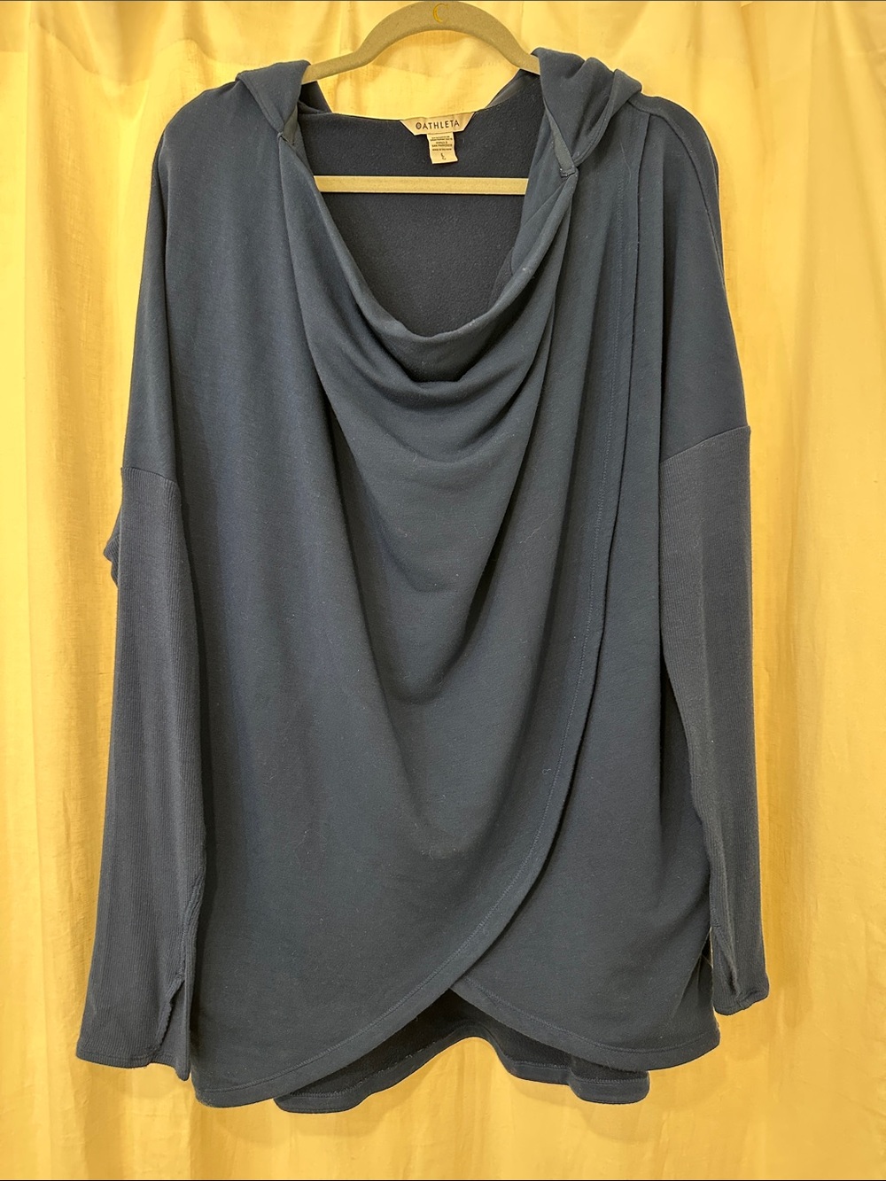 Athleta Draped Hooded Tunic - Navy Blue